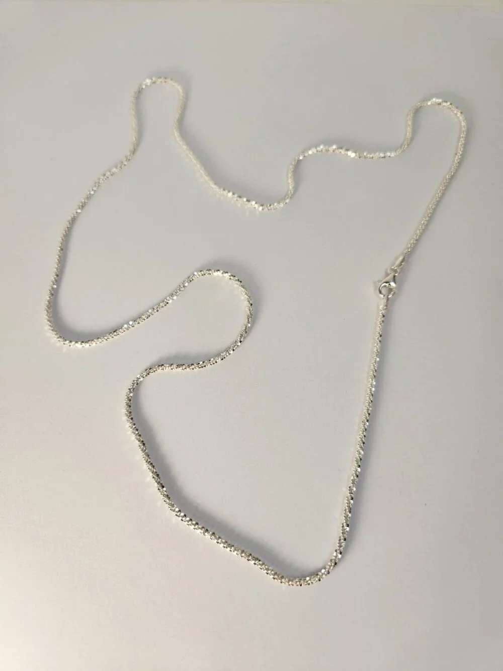VTG NIB Italian Sterling Silver 925 Diamond-cut Criss Cross Chain Necklace 24